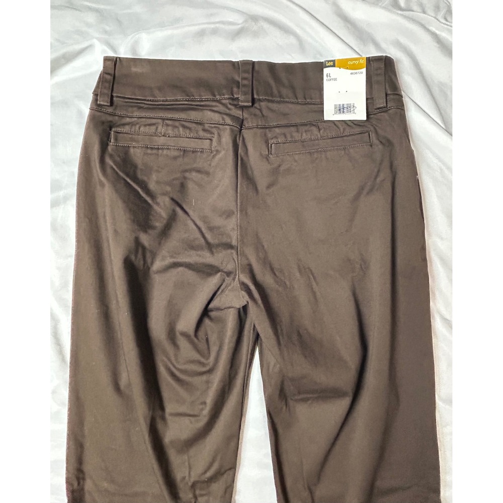 NWT Lee Modern Series Maxwell Curvy Fit Trouser Pants Brown Coffee Size 6 Long - Picture 11 of 16